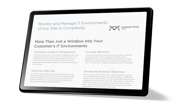 ConnectWise RMM™ Feature Sheet